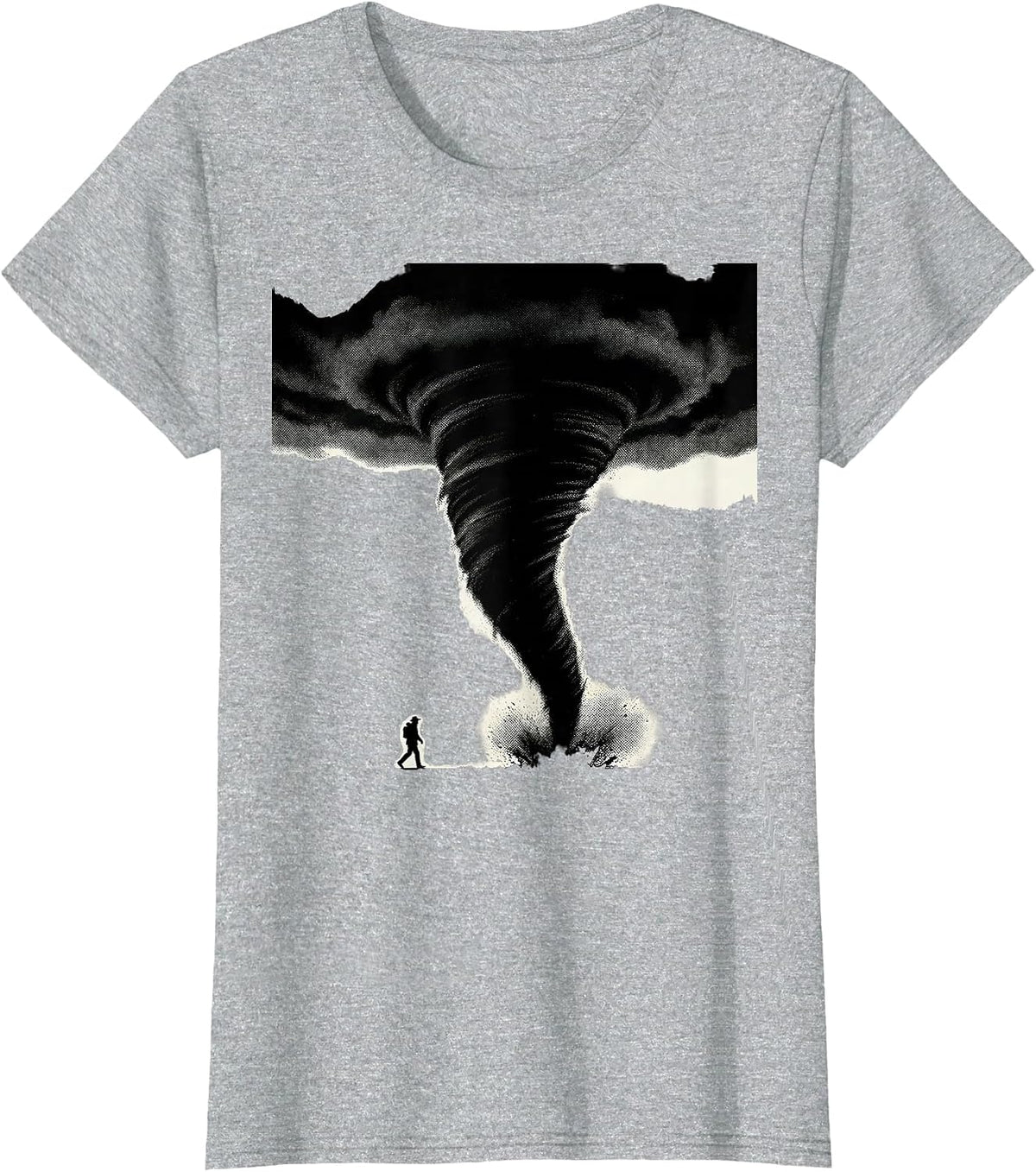 Right-Leaning Tornado Funnel Storm Chaser Meteorology T-Shirt - Heather Grey