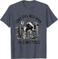 Cows Still Need Grain On Christmas Funny Farm Animal T-Shirt - Heather Blue