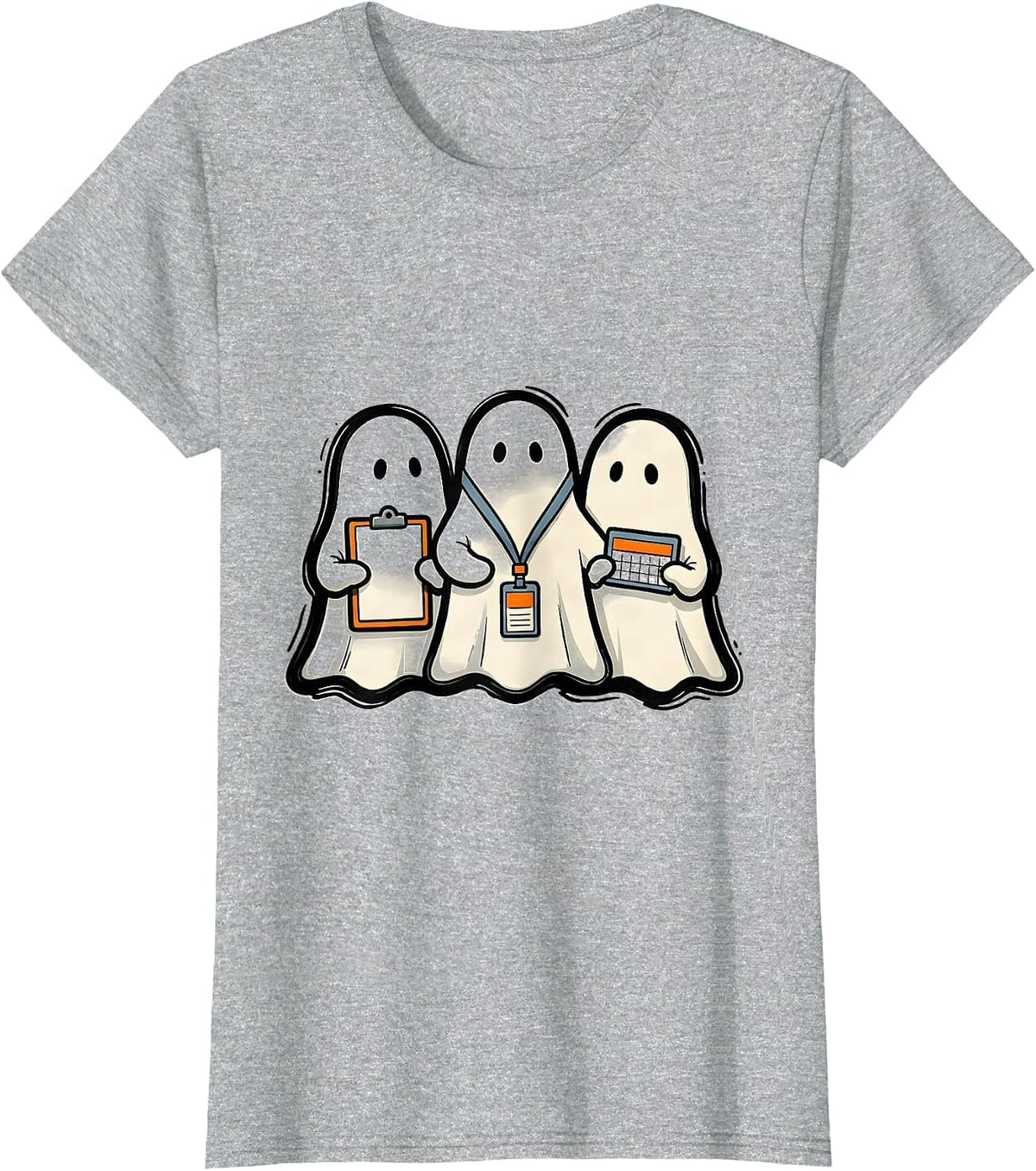 Women's Ghost Para Normal Activities Paraprofessional Halloween T-Shirt - Heather Grey