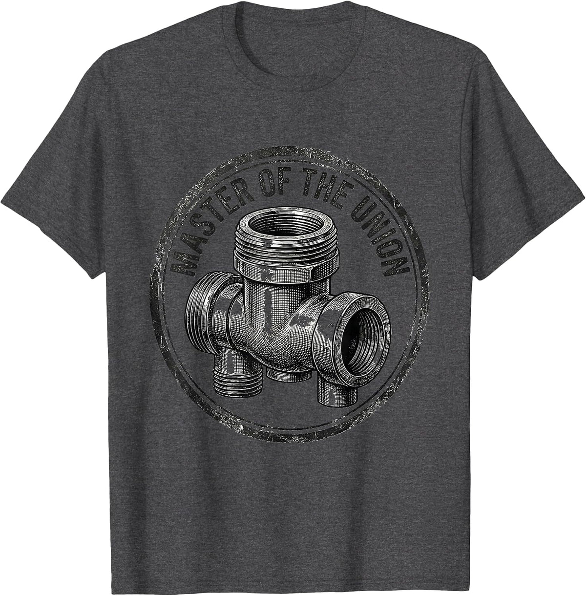 Men's Master Of The Union Funny Plumber Pipefitter Occupation T-Shirt - Dark Heather Grey