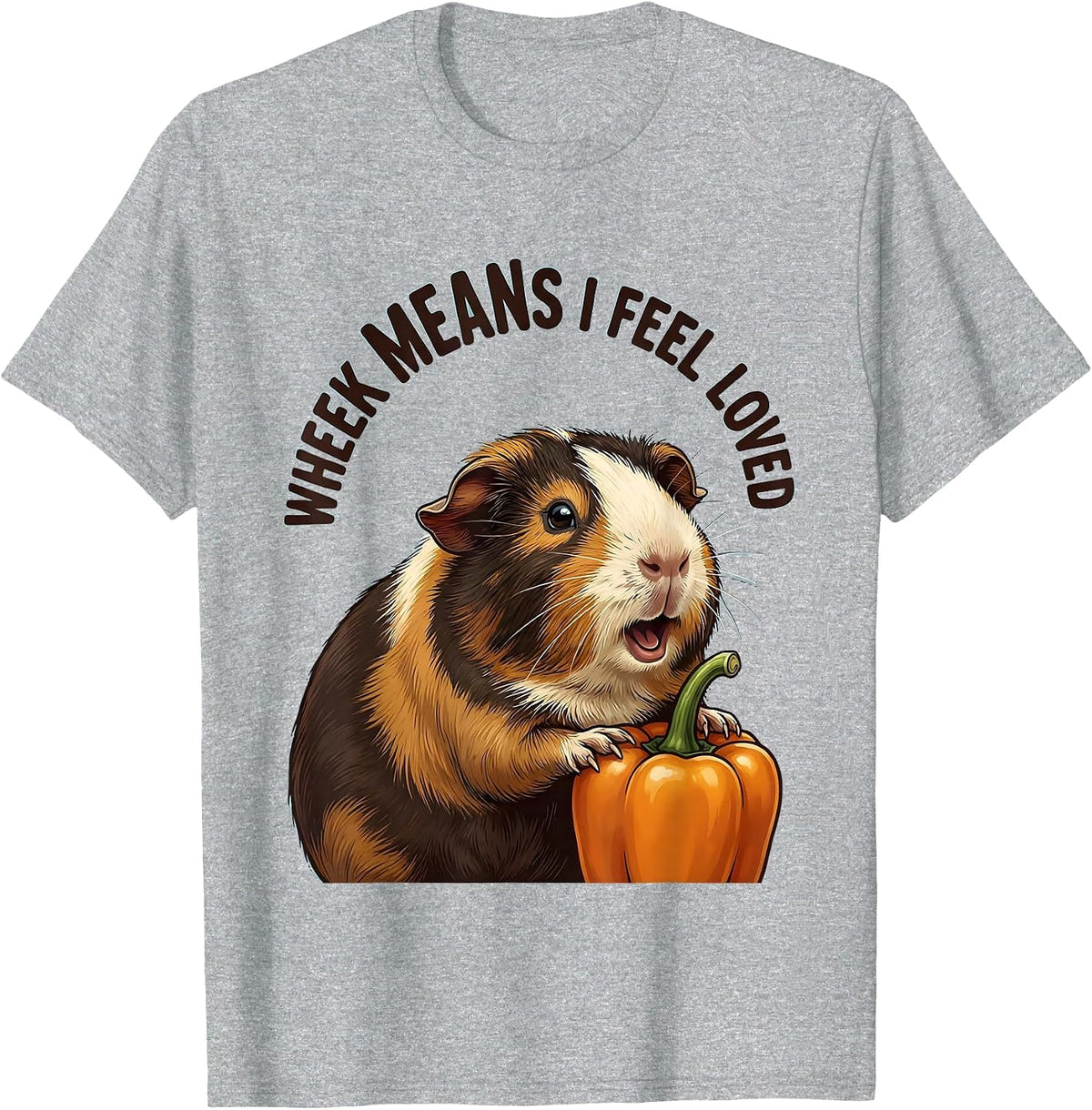 Men's Wheek Means I Feel Loved Funny Guinea Pig Owner Pet Lover T-Shirt - Heather Grey