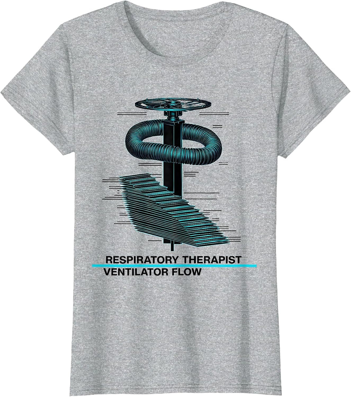 Respiratory Therapist / Ventilator Flow RT T-Shirt - Heather Grey