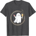 Men's Boo-Jee Ghost Sipping Champagne Illustration T-Shirt - Dark Heather Grey