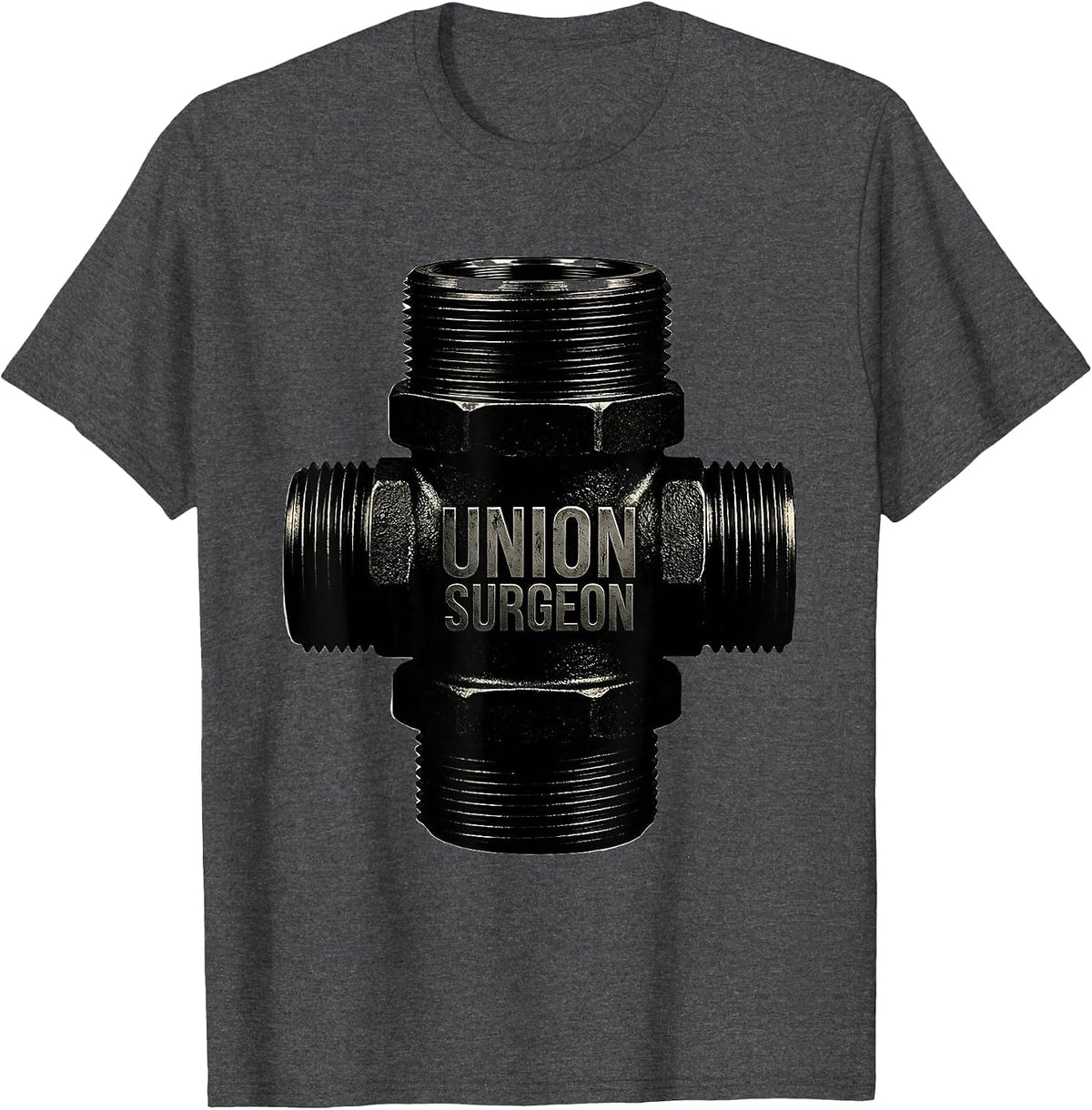 Men's Union Surgeon Funny Plumber Pipefitter Steamfitter Humor T-Shirt - Dark Heather Grey
