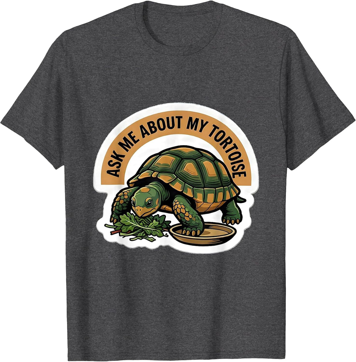 Men's Ask Me About My Tortoise Funny Tortoise Lover Pet Owner T-Shirt - Dark Heather Grey