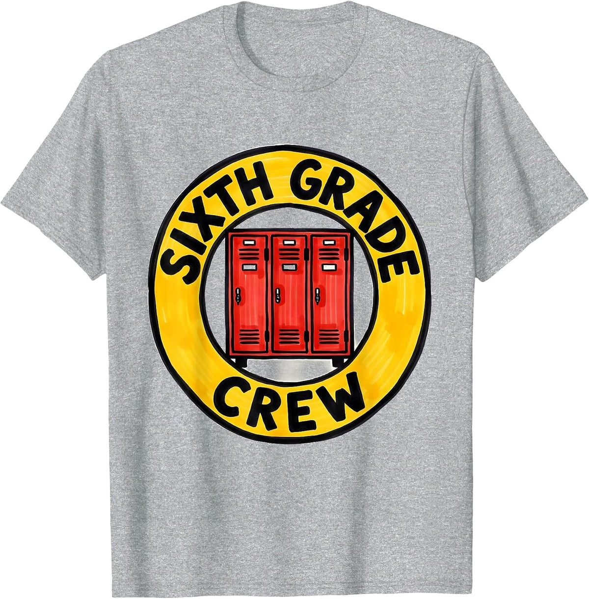 Men's Sixth Grade Crew Funny Middle School Teacher Back To School T-Shirt - Heather Grey