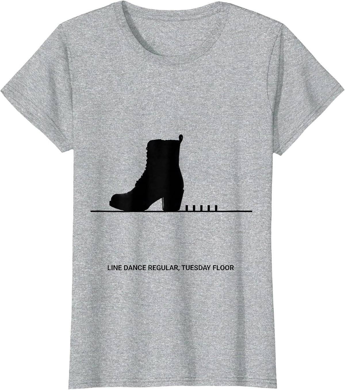 Line Dance Regular Tuesday Floor Funny Dancer Humor T-Shirt - Heather Grey