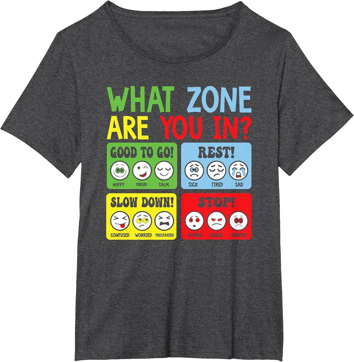 School Counselor Regulation Zone Mental Health Issues T-Shirt - Dark Heather Grey