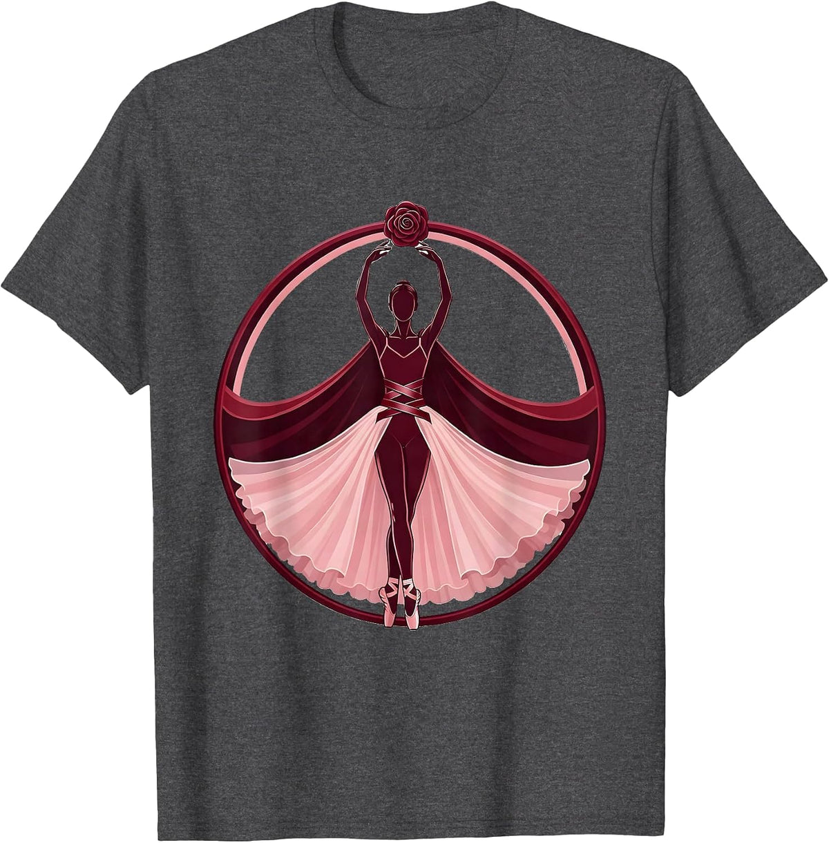 Men's Stylish Cape Silhouette Mimi Graphic Tee T-Shirt - Dark Heather Grey