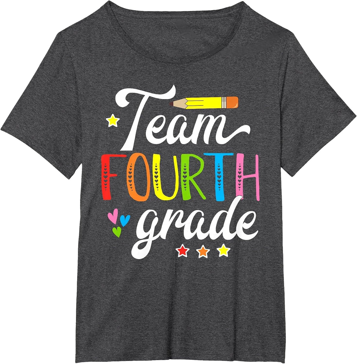 Team 4th Grade Teacher Student First Day of School T-Shirt - Dark Heather Grey
