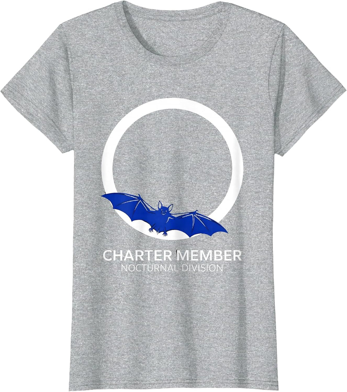 Charter Member Nocturnal Division Bat Lover Wildlife T-Shirt - Heather Grey