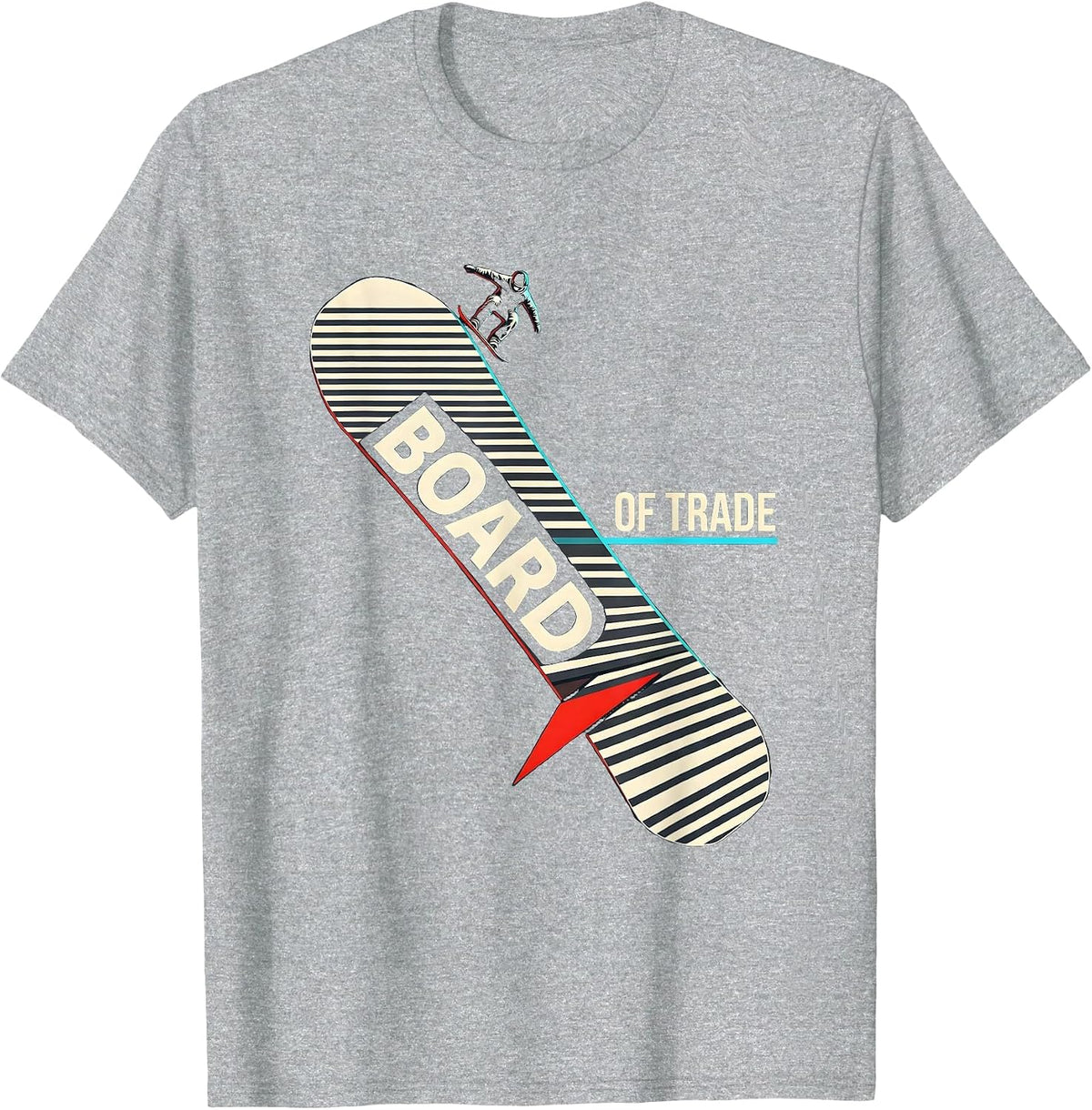 Men's Board Of Trade New Wave Snowboarder Winter Sports Pride T-Shirt - Heather Grey