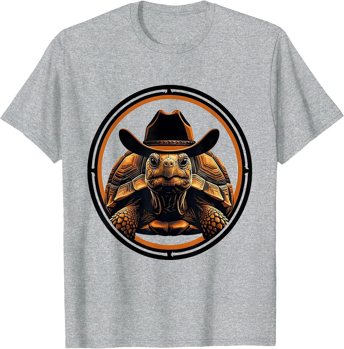 Men's Desert Tortoise Cowboy Hat Illustration T-Shirt - Heather Grey