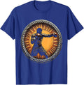 Boxer Silhouette Shadowboxing at Sunset T-Shirt - Royal Blue