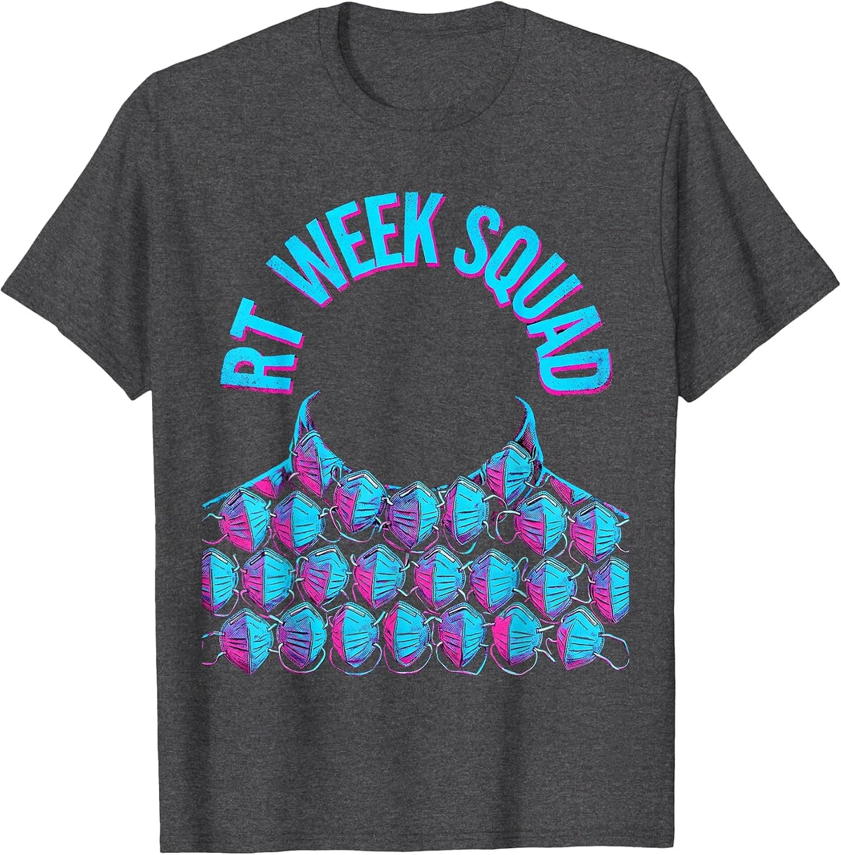 Men's RT Week Squad Risograph Respiratory Therapist RT Care Week T-Shirt - Dark Heather Grey