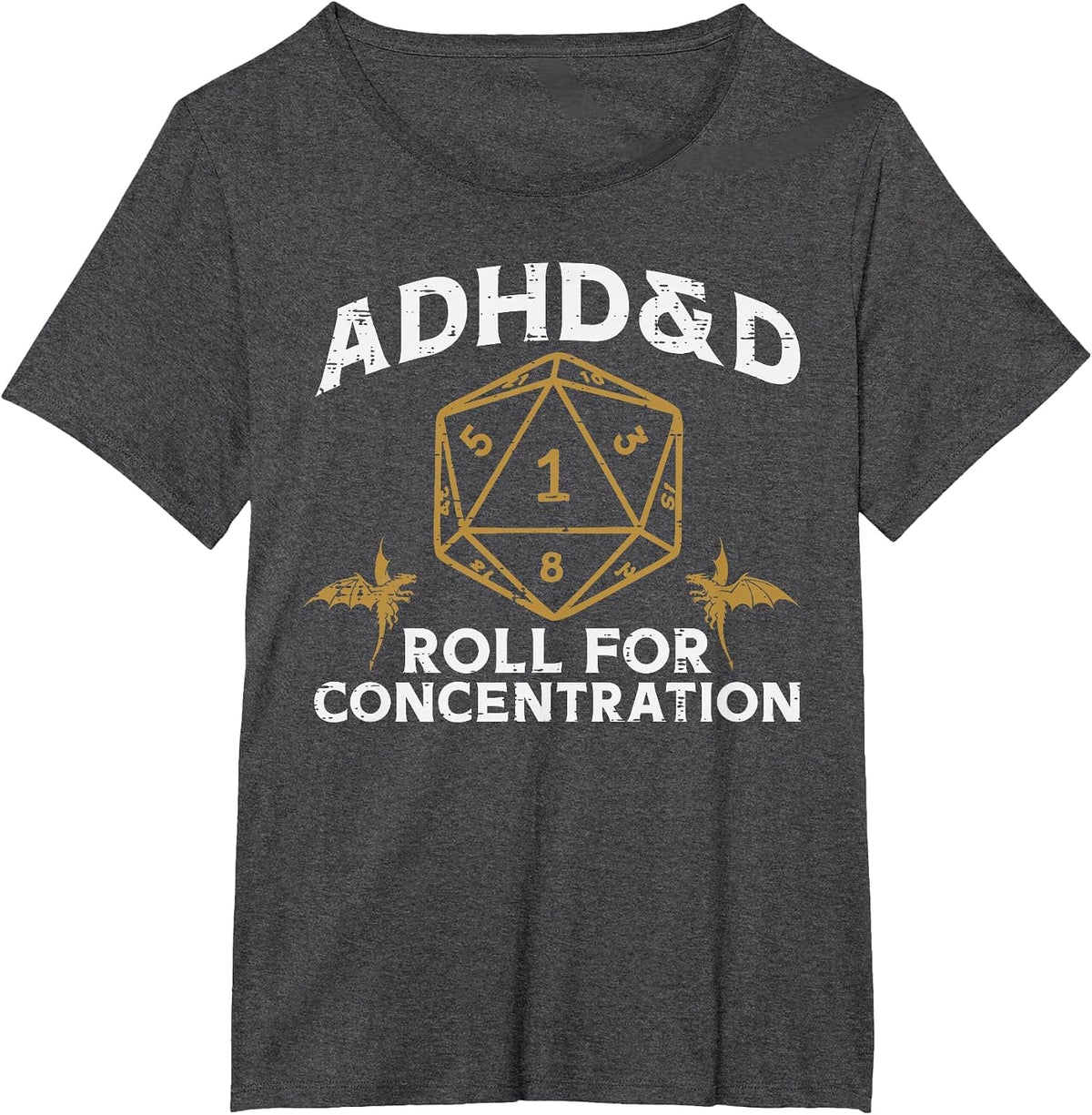 Gaming ADHD and D Funny Gamer Men Boys Kids Youth T-Shirt - Dark Heather Grey