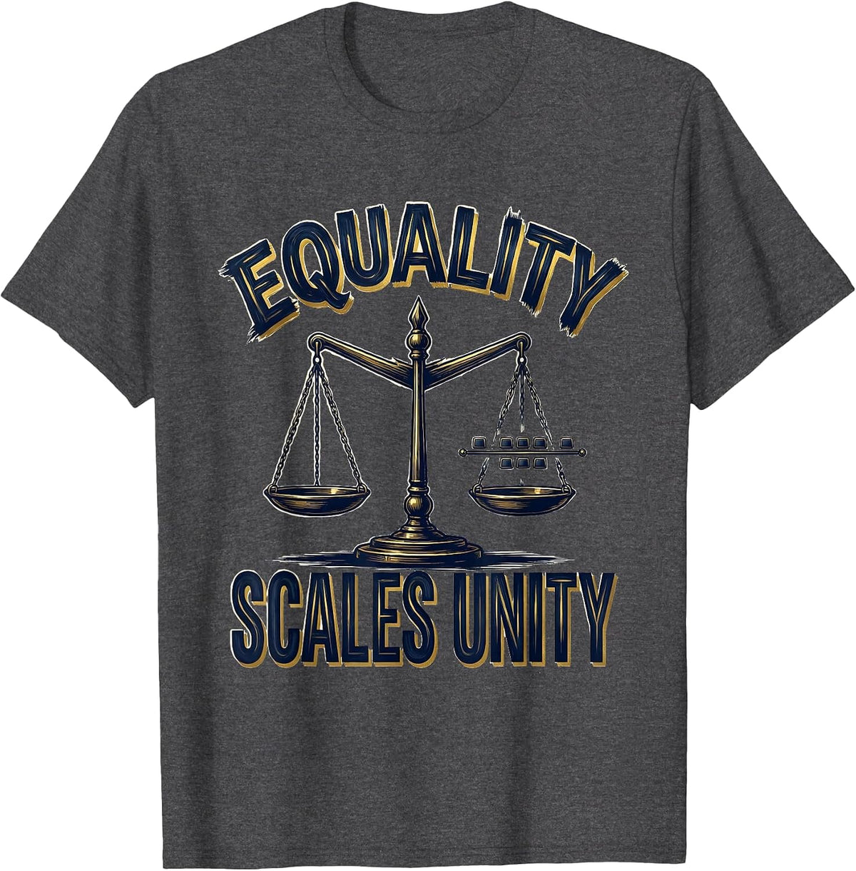 Men's Equality Scales Unity Antiracism Math Symbol Social Justice T-Shirt - Dark Heather Grey