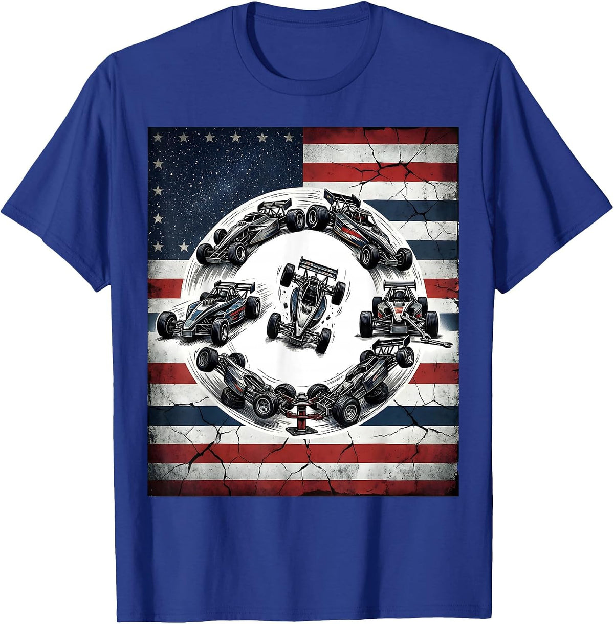 Radio-Controlled Dragster Patriotic RC Car Hobbyist Gift T-Shirt - Royal Blue