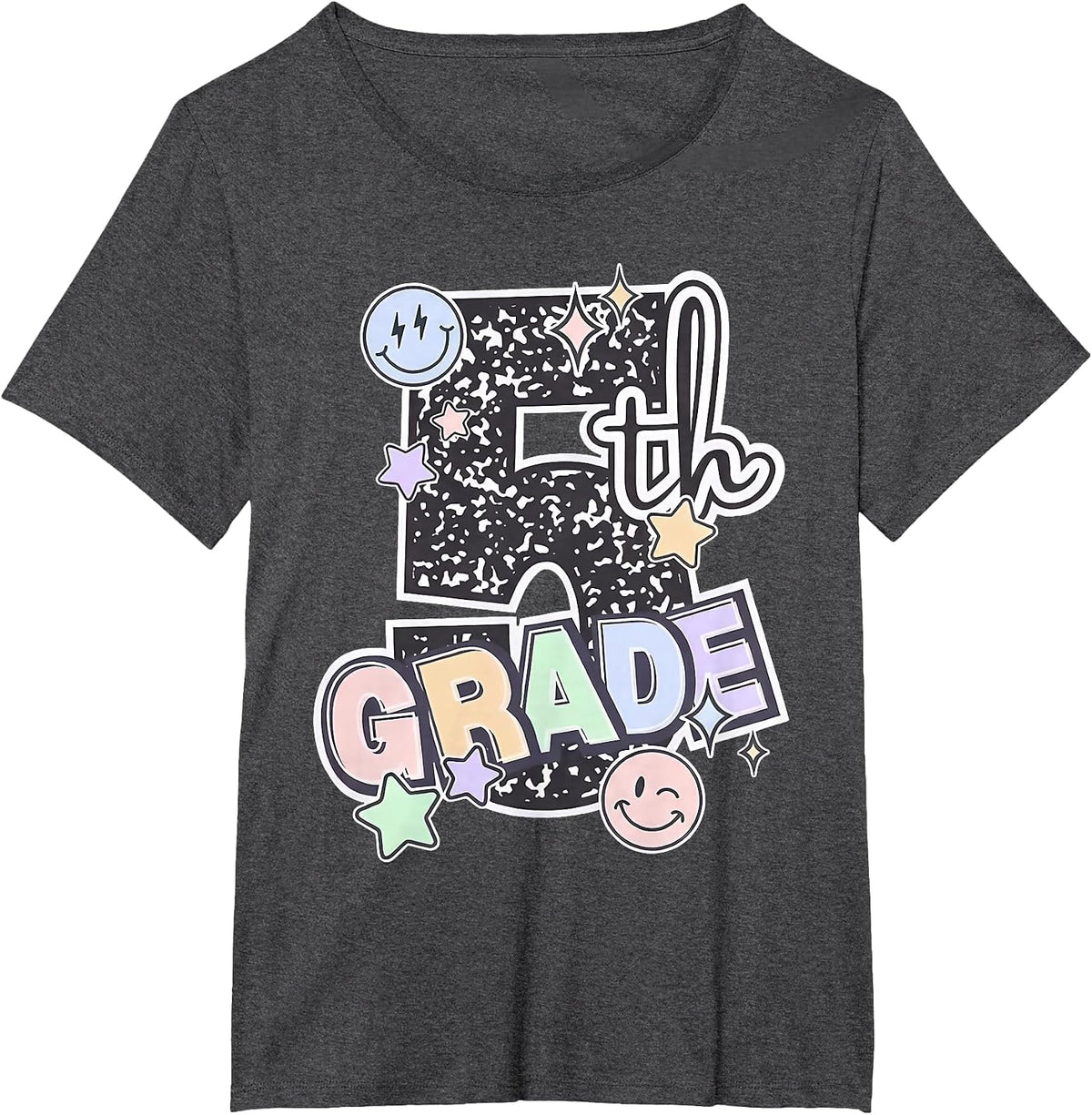 Fifth Grade 5th Grade Composition Notebook Teachers T-Shirt - Dark Heather Grey