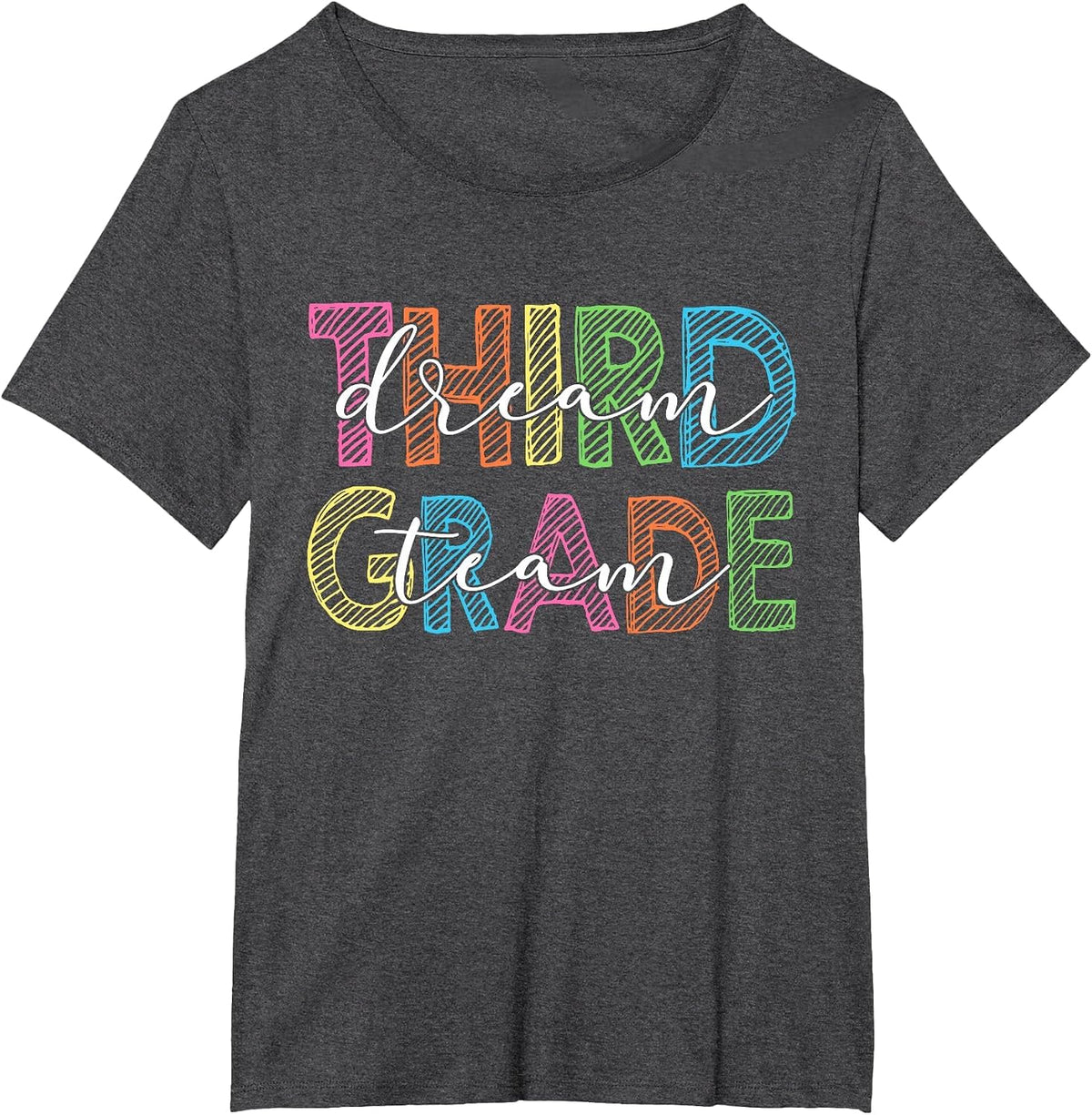 Back to School Third 3rd Grade Dream Team Teacher Kids T-Shirt - Dark Heather Grey