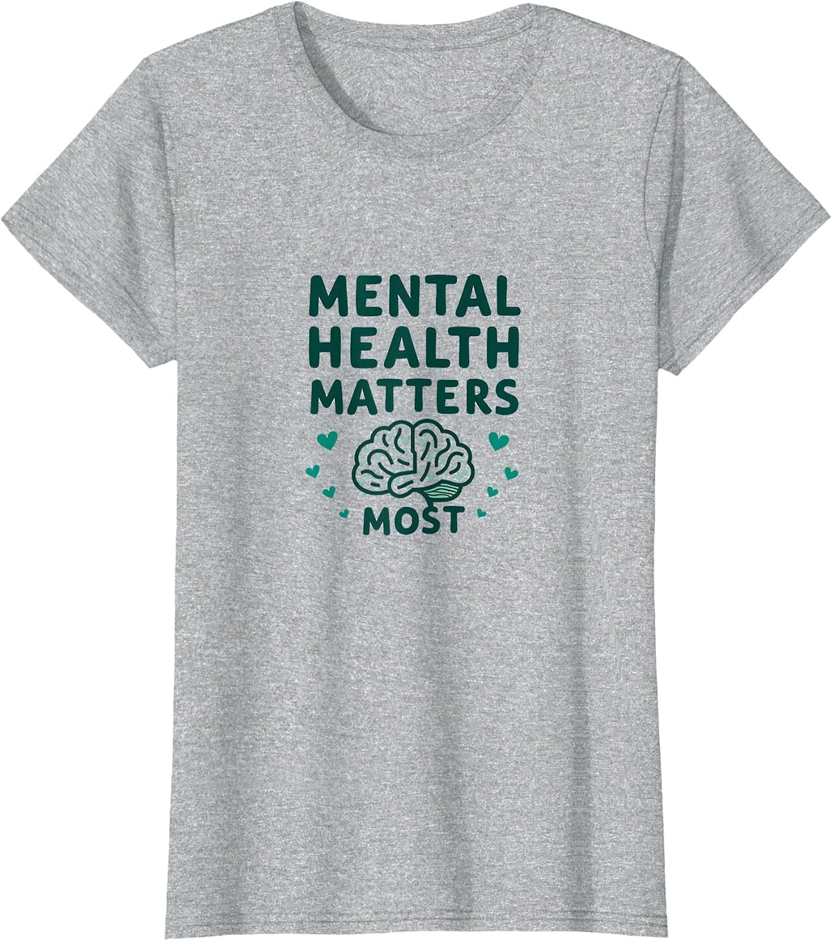 Mental Health Matters Most School Counselor Design T-Shirt - Heather Grey
