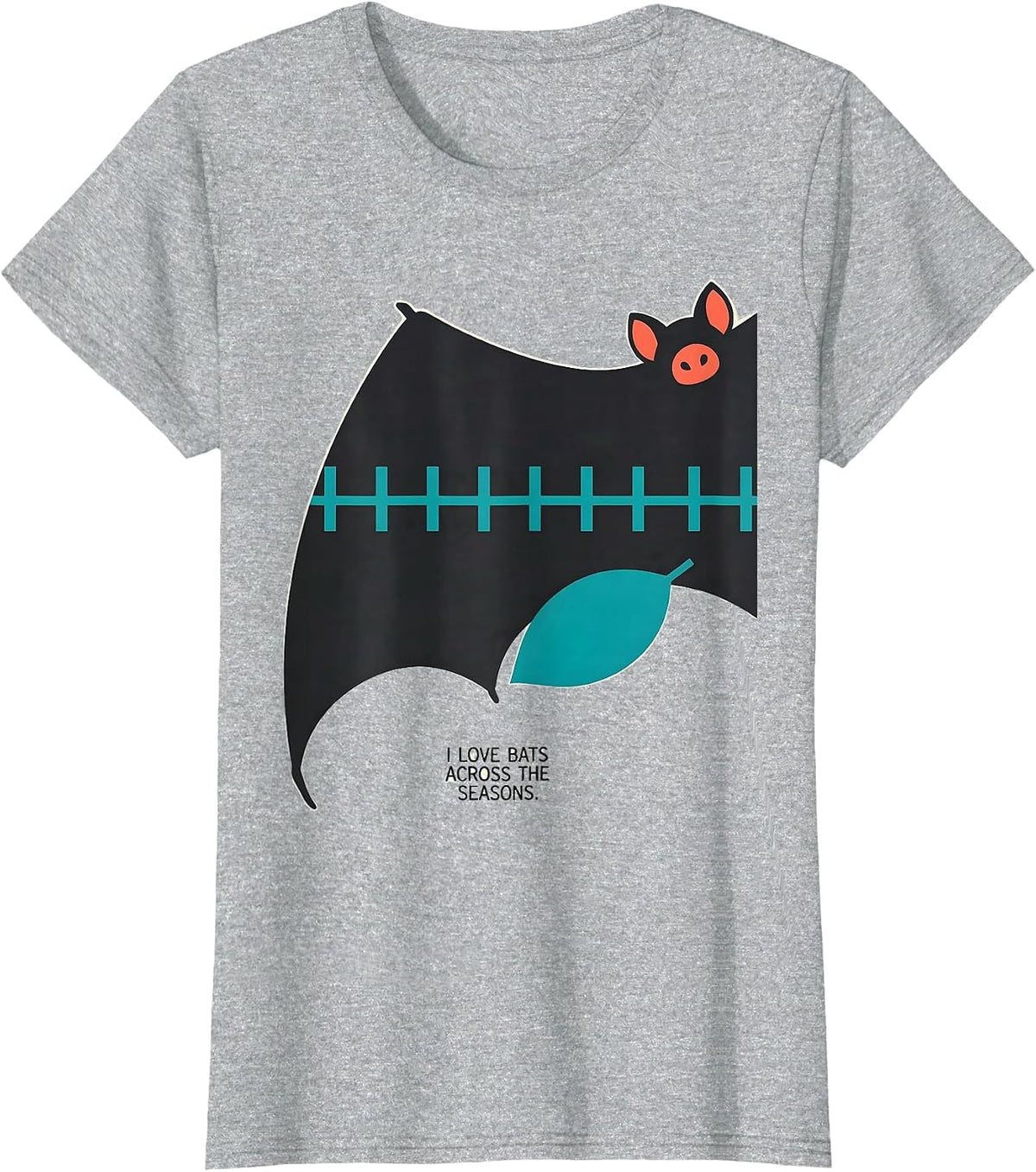 Women's I Love Bats Across The Seasons Vintage Bat Lover Halloween T-Shirt - Heather Grey