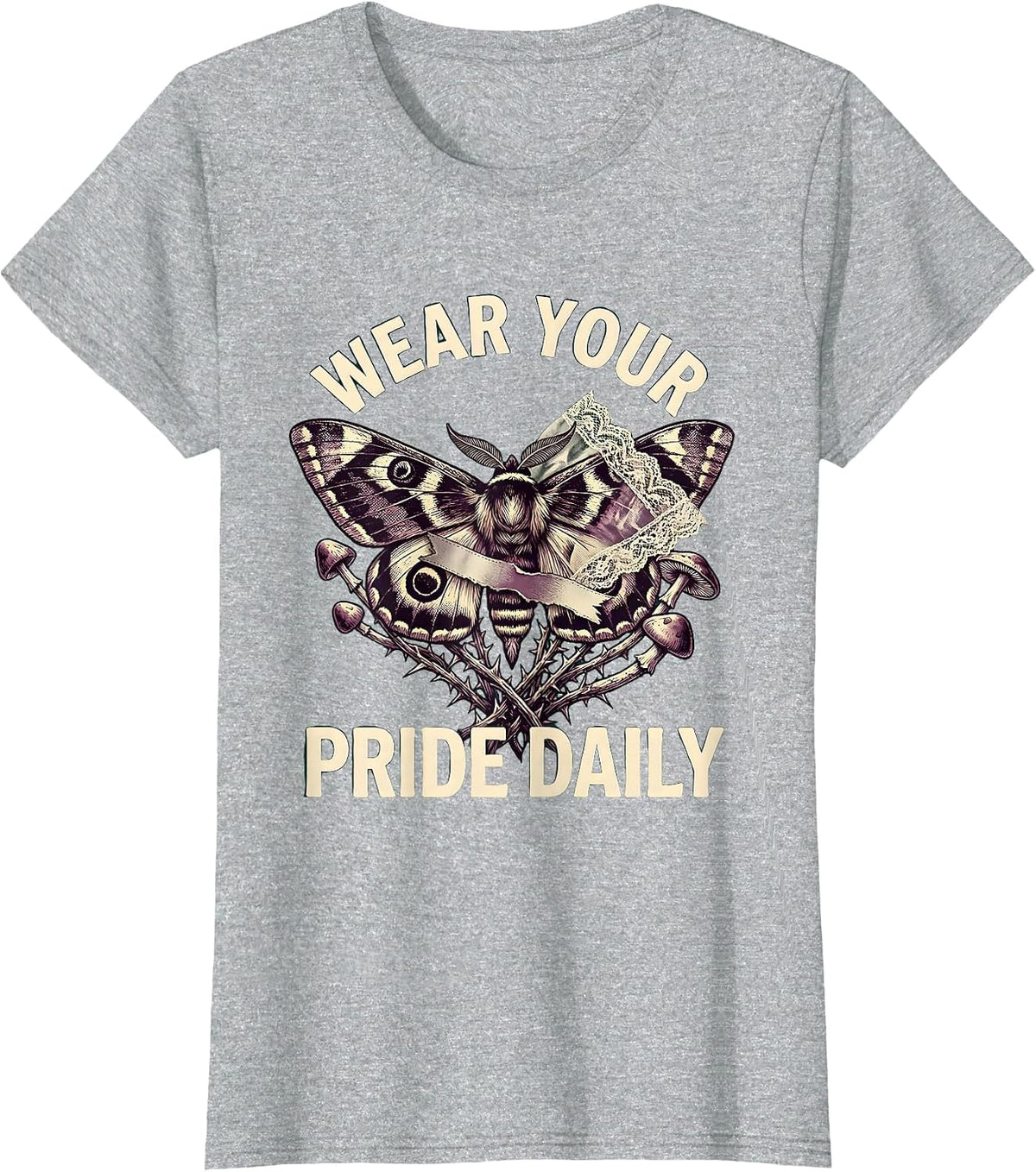 Wear Your Pride Daily Pride Flag Design T-Shirt - Heather Grey