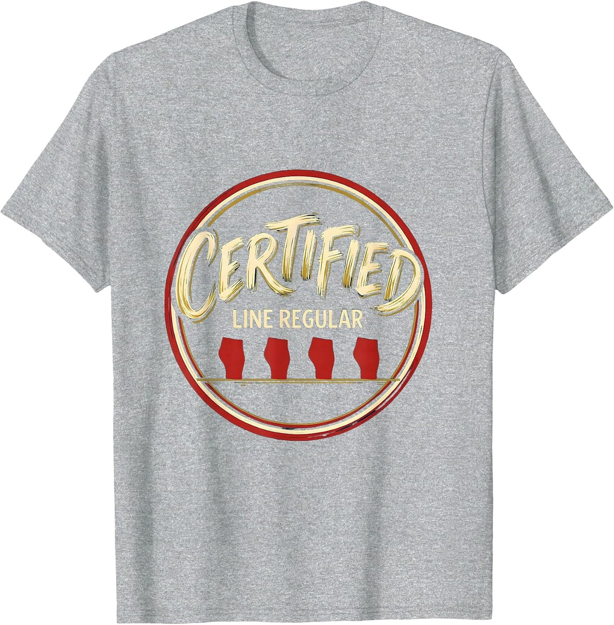Men's Certified Line Regular Funny Dance Lover Line Dance Humor T-Shirt - Heather Grey