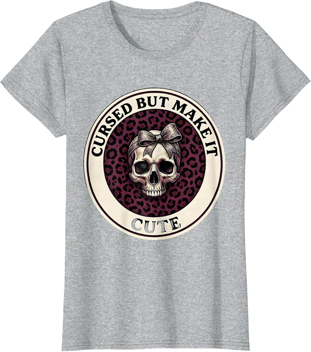 Women's Cursed But Make It Cute Goth Aesthetic Design T-Shirt - Heather Grey