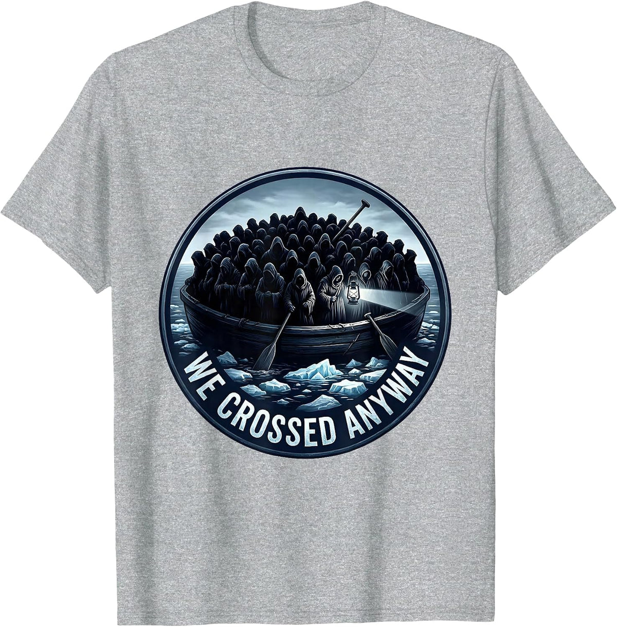Men's We Crossed Anyway Historical Humor Revolutionary War T-Shirt - Heather Grey