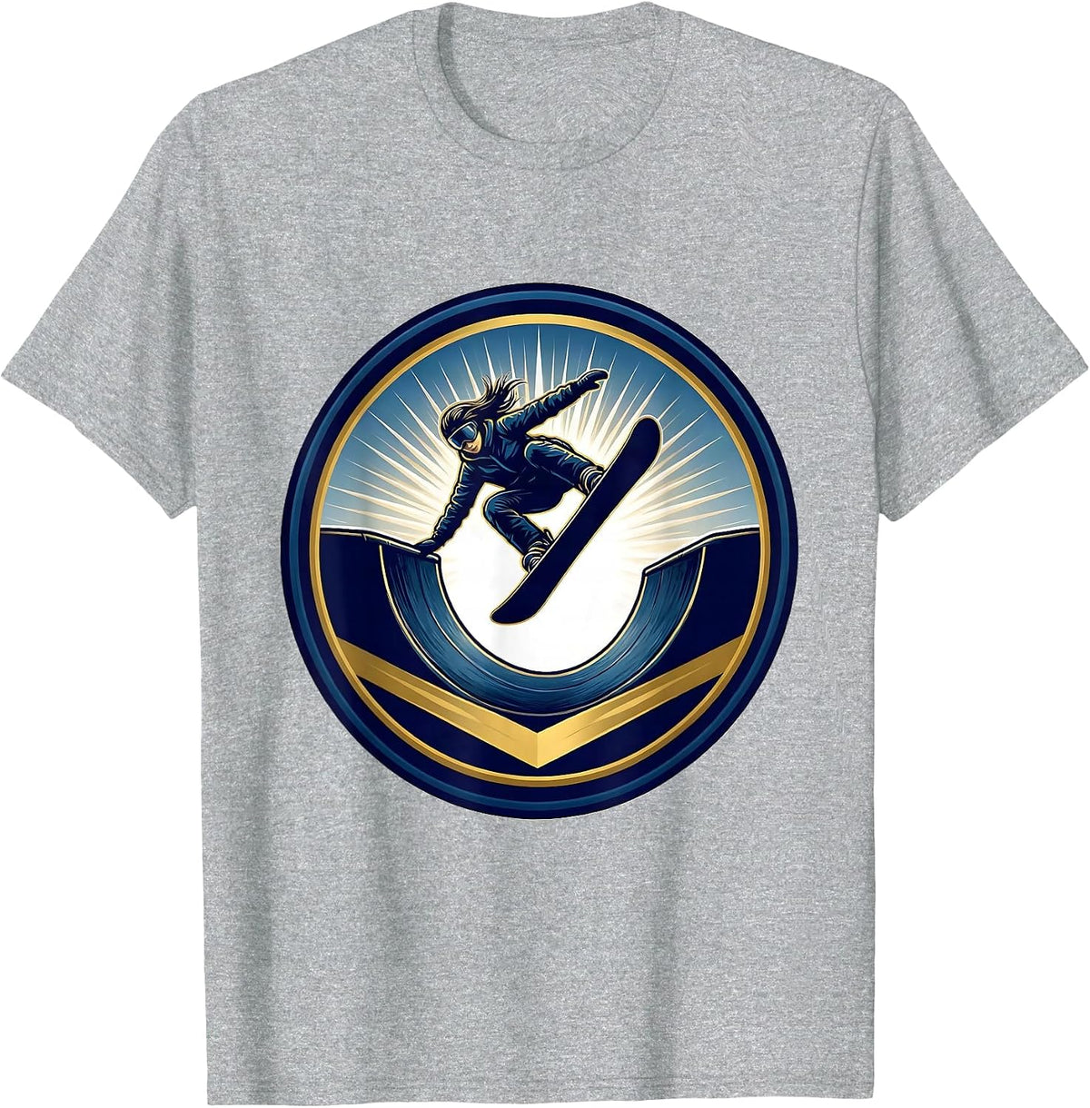 Men's Snowboarder Halfpipe Launch Graphic Design T-Shirt - Heather Grey