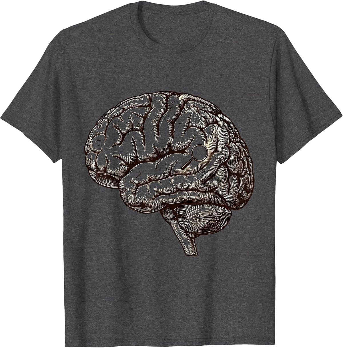 Brain Specimen Vintage Science Humor Anatomy Enthusiast T-Shirt - Dark Heather Grey