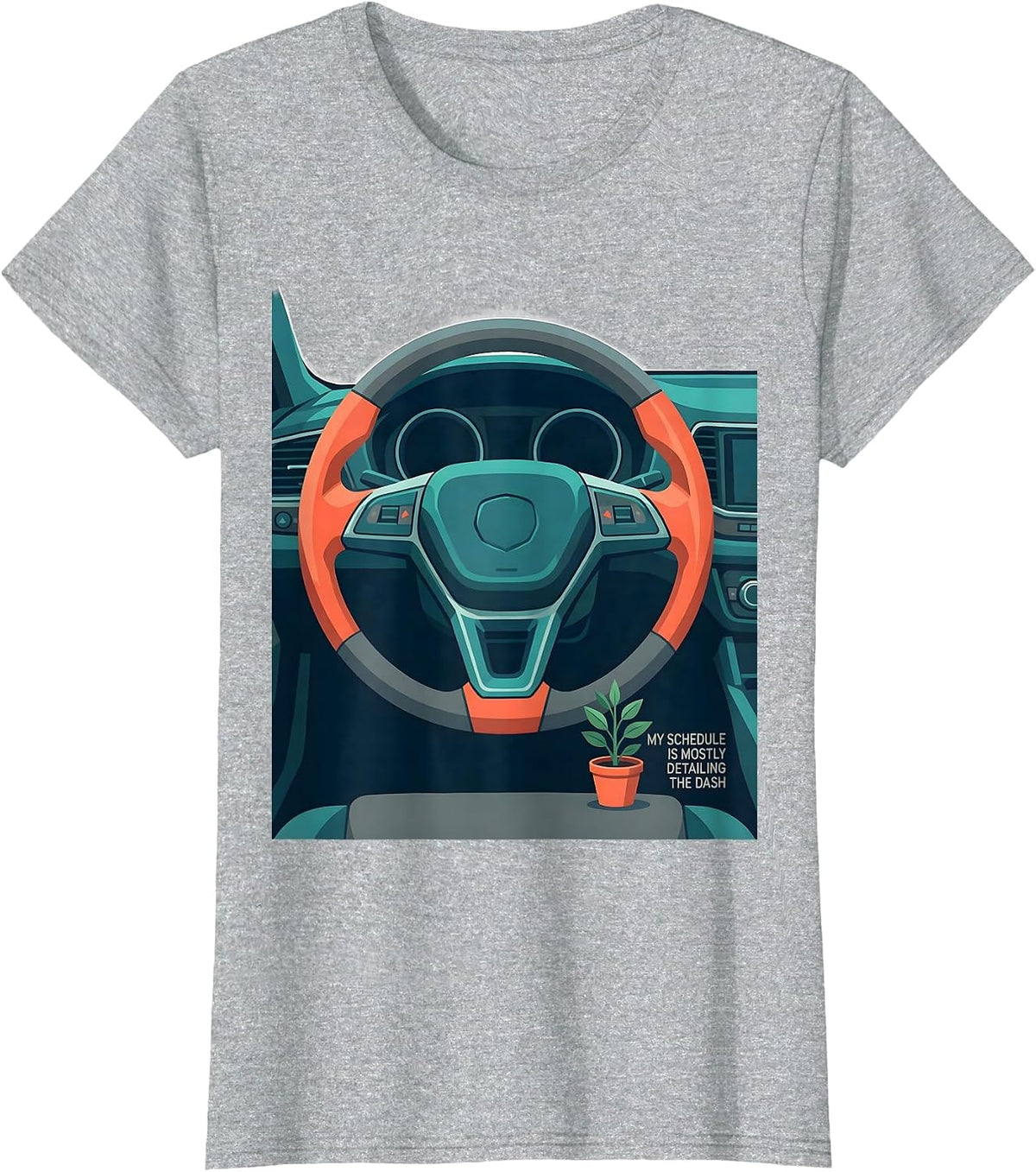 My Schedule Is Mostly Detailing The Dash Car Enthusiast T-Shirt - Heather Grey