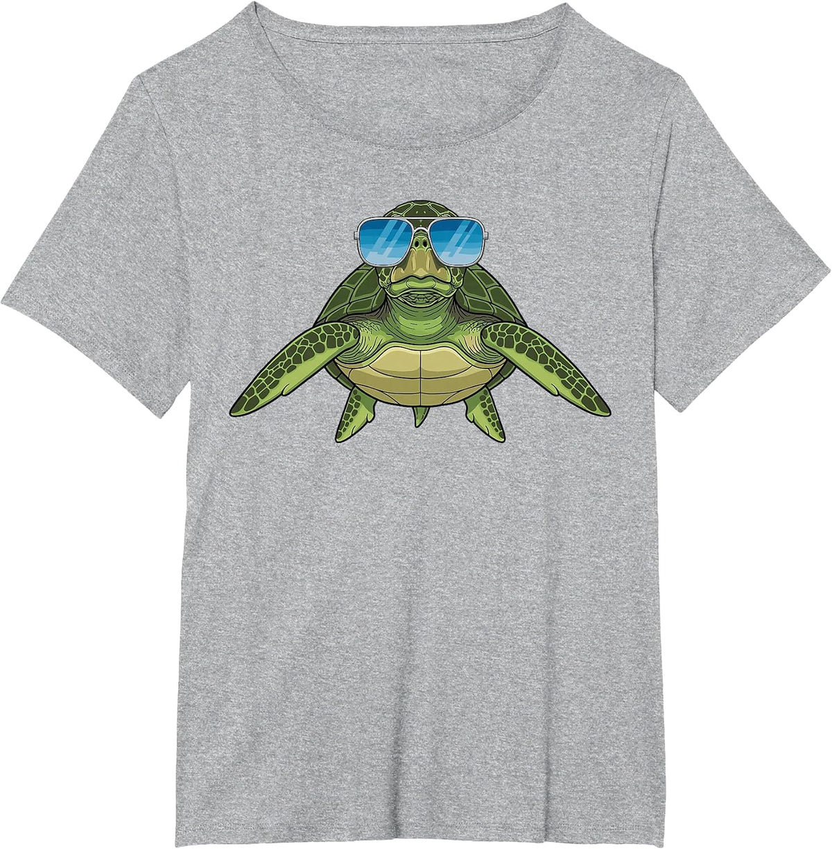 Cool Turtle with Sunglasses Funny Animal Lover Boys Girls T-Shirt - Heather Grey