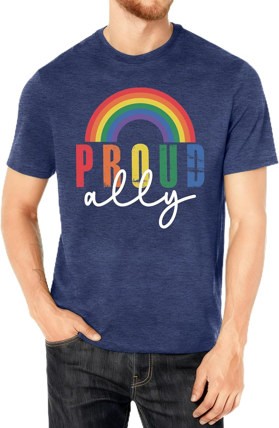 Pride Shirts Men Gay Pride Rainbow T-Shirts Pride Month Outfit LGBTQ Short Sleeve - Blue1