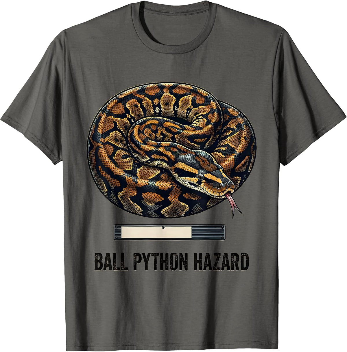 Ball Python Hazard Funny Snake Lover Meme Reptile Owner T-Shirt - Asphalt Grey