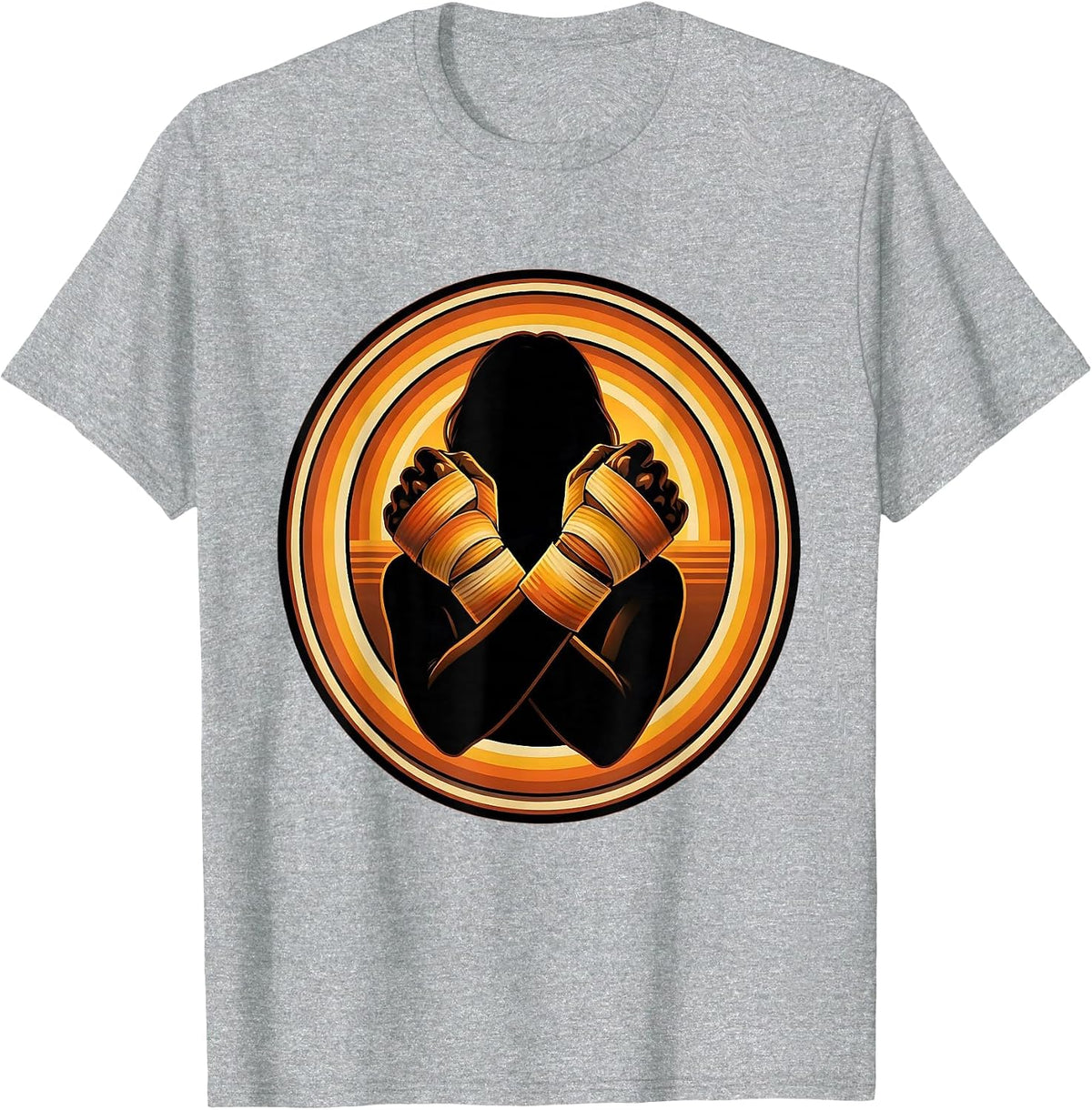 Men's Boxer Hand Wrapping Fighter Training Graphic T-Shirt - Heather Grey