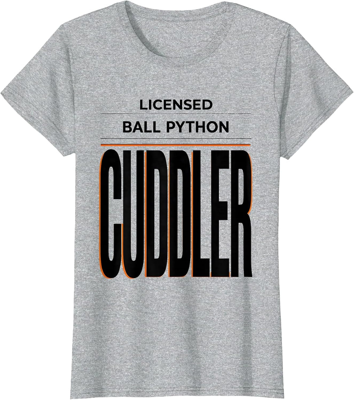 Licensed Ball Python Cuddler Funny Reptile Lover Gift T-Shirt - Heather Grey