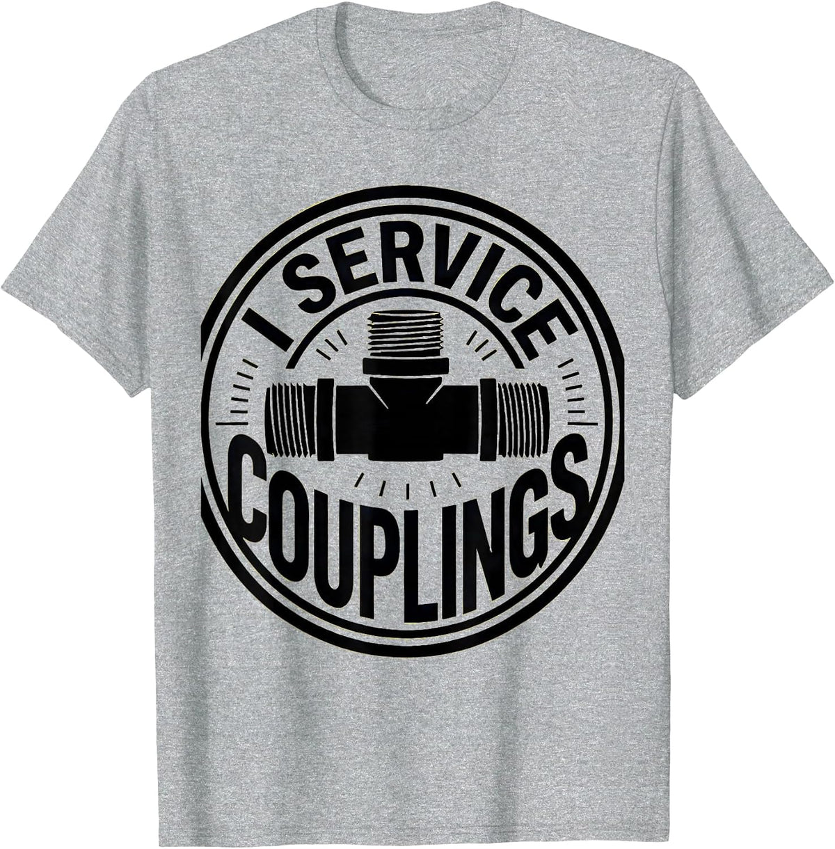 Men's I Service Couplings Funny Plumber Pipefitter Steamfitter T-Shirt - Heather Grey
