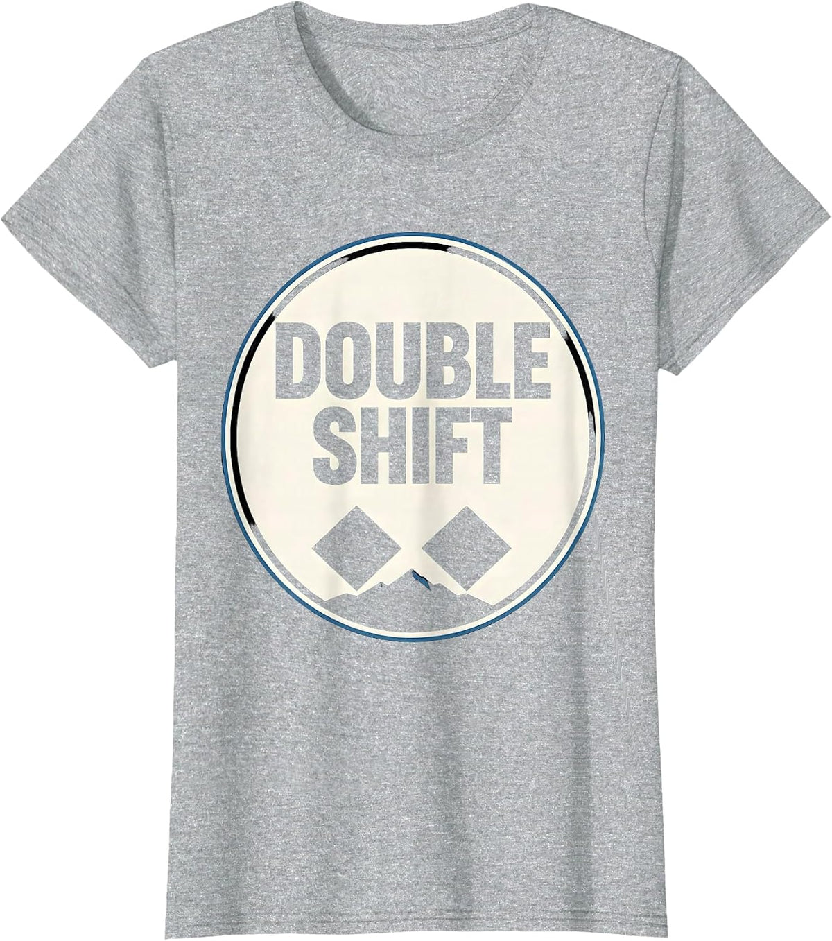 Women's Double Shift Funny Ski Dad Winter Sports Lover Gift T-Shirt - Heather Grey