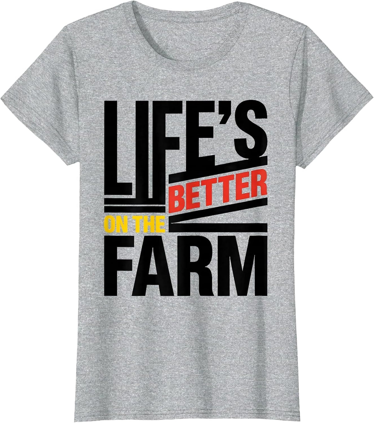 Women's Life's Better On The Farm Rustic Country Design T-Shirt - Heather Grey