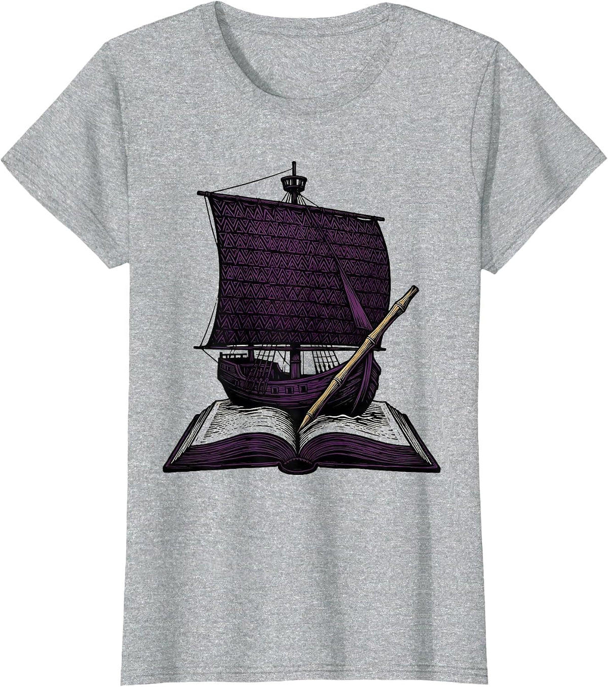 Ancient Alphabet Linocut Funny Word Nerd Gift T-Shirt - Heather Grey