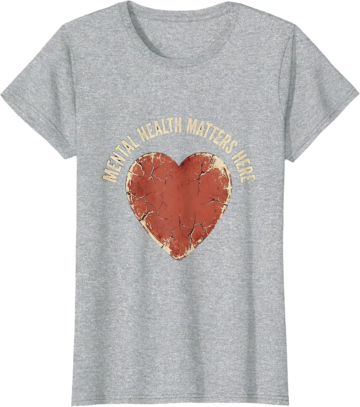 Mental Health Matters Here School Counselor Design T-Shirt - Heather Grey