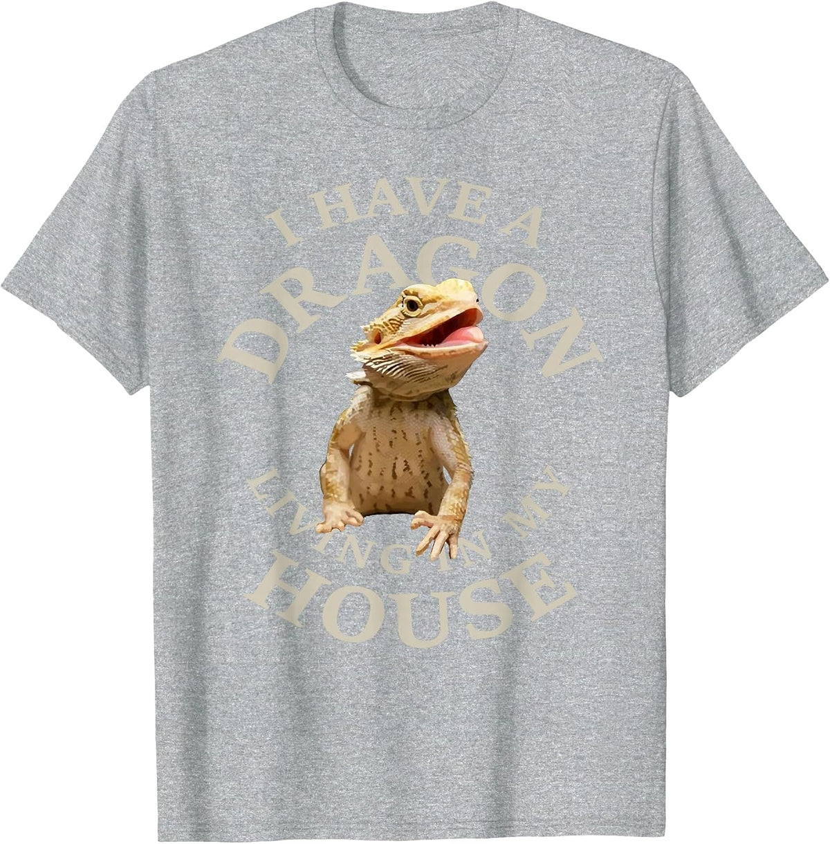 Bearded Dragon Clothing Pogona Barbata Lizard T-Shirt - Heather Grey