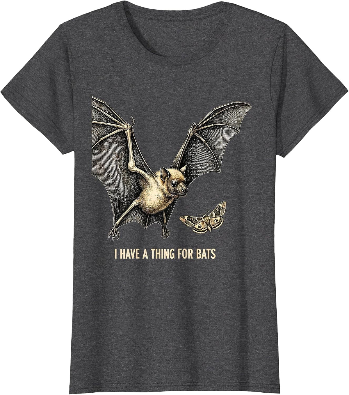 Women's I Have A Thing For Bats Funny Bat Lover Wildlife T-Shirt - Dark Heather Grey