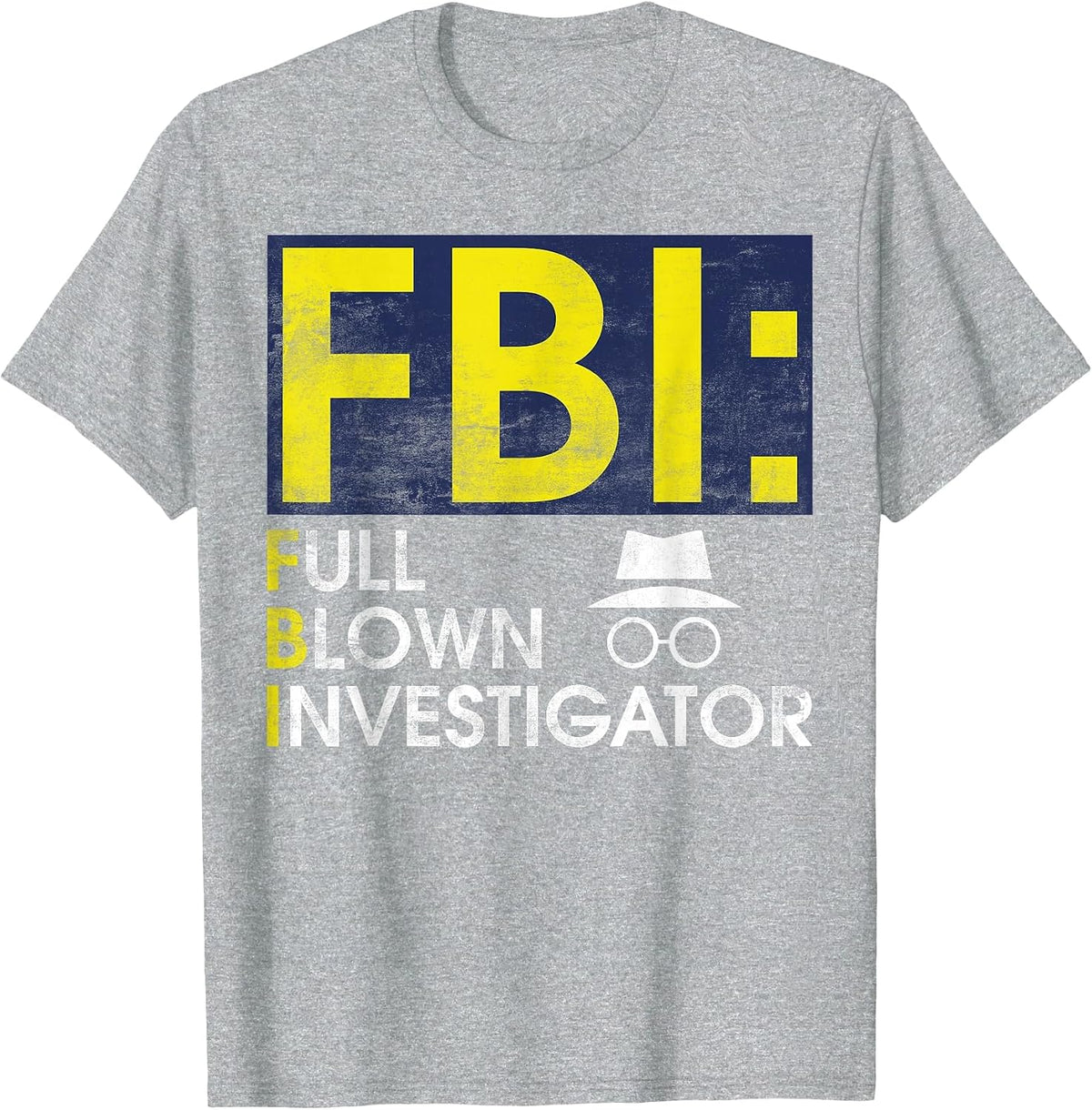 Full FBI Investigator True Crime T-Shirt - Heather Grey