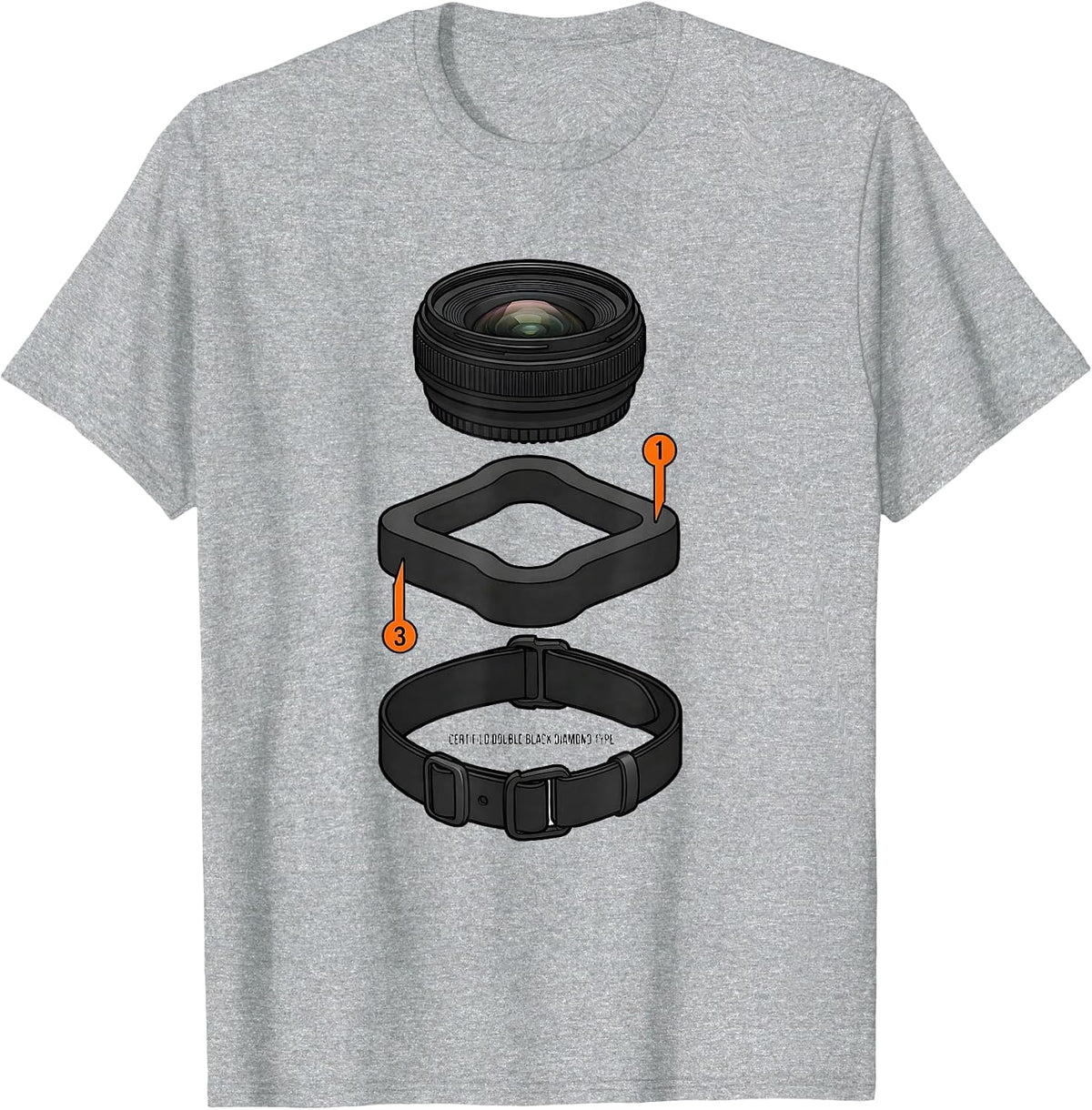 Men's Certified Double Black Diamond Type Funny Ski Humor Gift T-Shirt - Heather Grey
