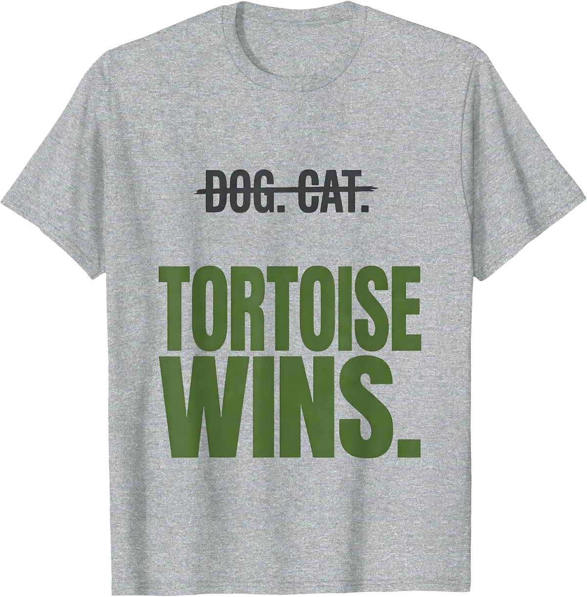 Men's Dog Cat Tortoise Wins Funny Turtle Lover Gift T-Shirt - Heather Grey