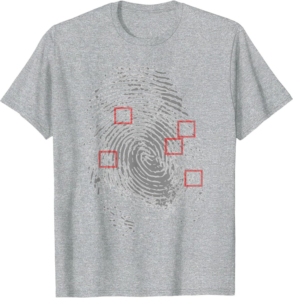 Thumbprint Fingerprint Detective Police Work T-Shirt - Heather Grey