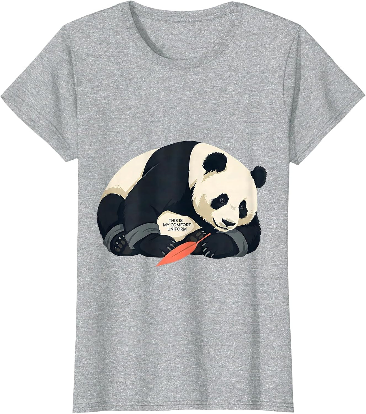 Women's This Is My Comfort Uniform Funny Panda Lover Animal Humor T-Shirt - Heather Grey